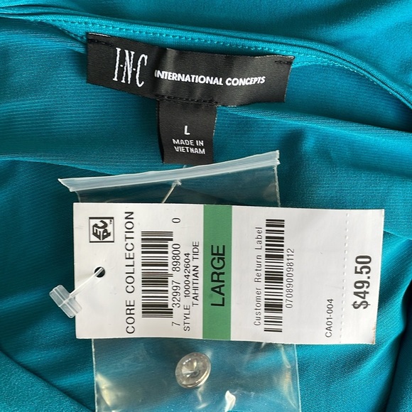 INC International Concepts Split-Sleeve Rhinestone-Button Top - Picture 6 of 8